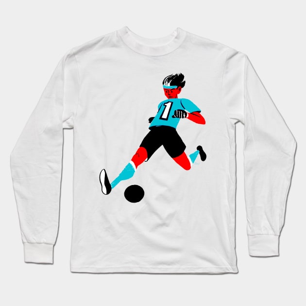 Soccer Woman Long Sleeve T-Shirt by CoolCharacters